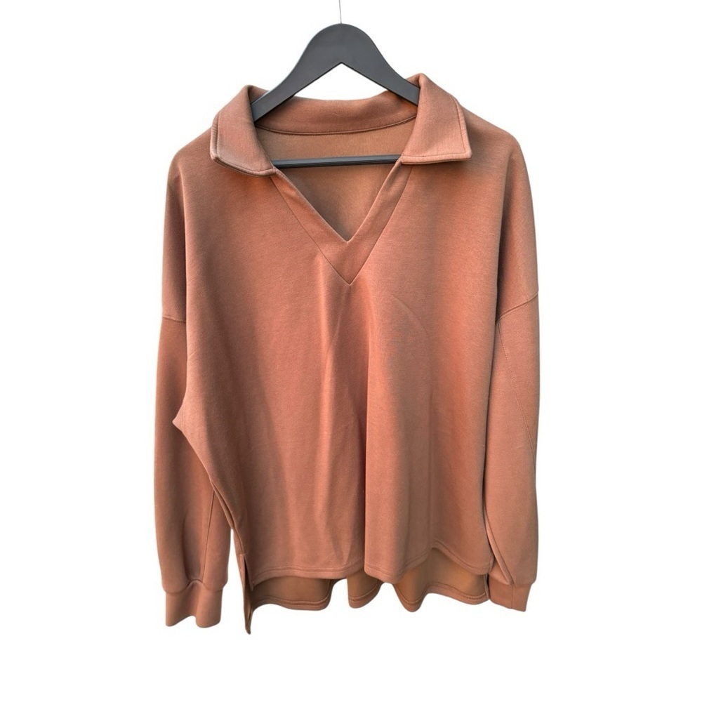 Women's V-Neck Sweater - Rust